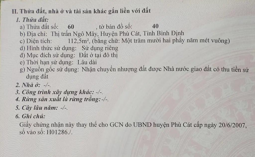 Main-Cần bán 2 Lô đất ODT ở TT Ngô Mây, Phù Cát-2