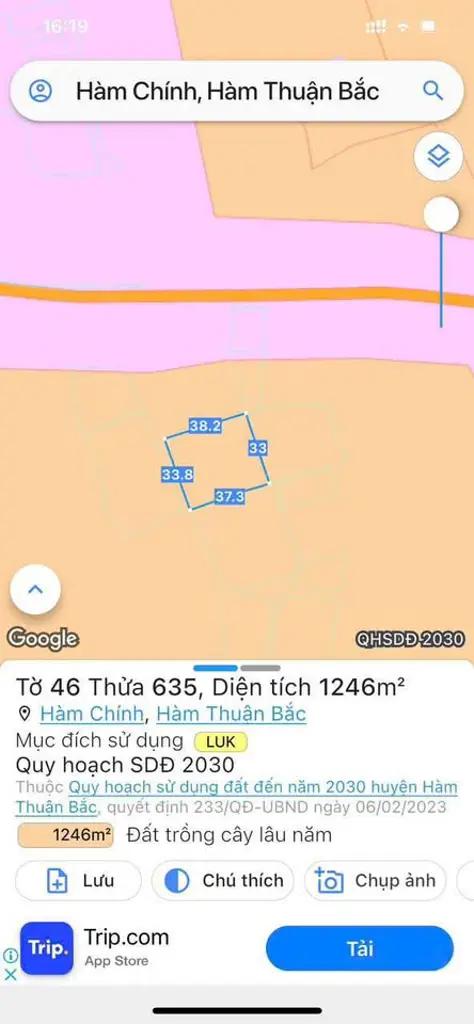 Main-1 sào 2 đất quy hoạch CLN Hàm Chính gần chợ hợp 6-3