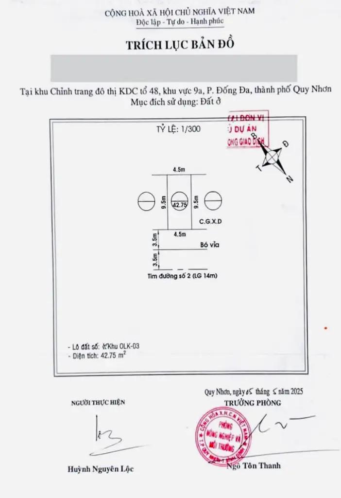 BÁN ĐẤT MẶT TIỀN ĐƯỜNG SỐ 2 – KHU CẦU 2 ĐỒNG GIA VIÊN – PHƯỜNG ĐỐNG ĐA – TP. QUY NHƠN