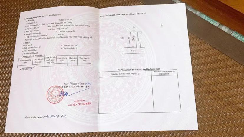 CHÍNH CHỦ BÁN ĐẤT THỔ CƯ TẠI XÃ CỔ BÌ, BÌNH GIANG, HẢI DƯƠNG