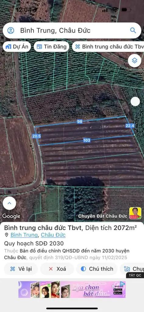 Main-2 sào đất ở Bình Trung, Châu Đức-1