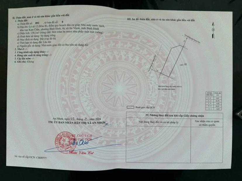 Bán nhanh lô góc 2MT khu nhà máy nước phường Bình Định