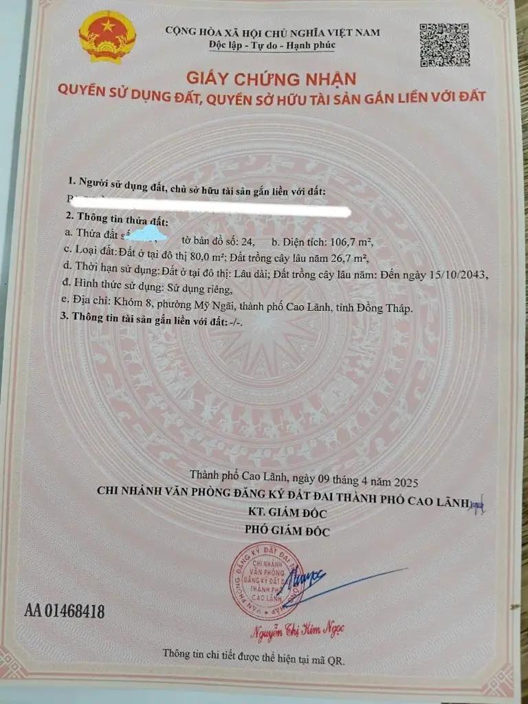 Main-Giảm giá Bán gấp 850tr giảm còn 770 triệu nền đường Mai Văn Khải, phường Mỹ Ngãi, Cao Lãnh-3