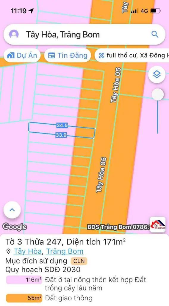 Main-Cần Bán Lô Đất Mặt Tiền Đường Tây Hòa 05 Gần KCN Bàu Xéo Giá Cực Ngộp - Trảng Bom - ĐN-3