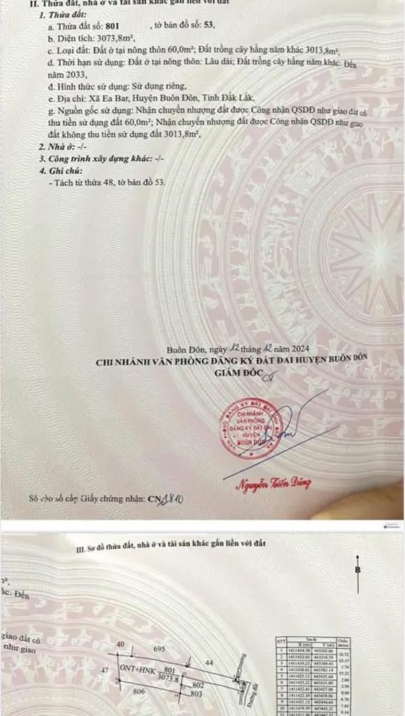 Main-Bán 3 lô đất liền kề hẻm bê tông 4m Xã Ea Bar, Buôn Đôn, Đắk Lắk (6821.2 m2, thổ cư 180m2)-2
