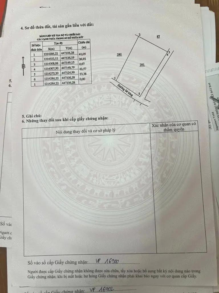 Ra gấp 1 sào cây trồng QH thổ cư tại thôn Phú Nhang- Hàm Hiệp