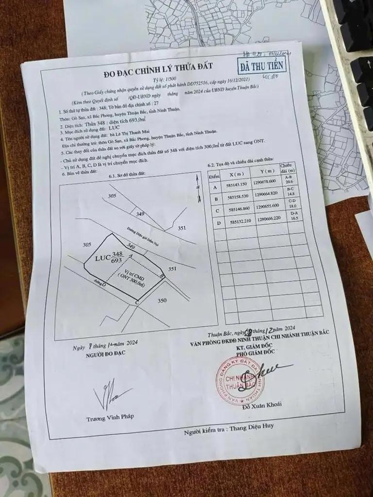 Main-Bán 693m2 đất có 300m2 ONT Gò Sạn, Bắc Phong, Ninh Thuận-1