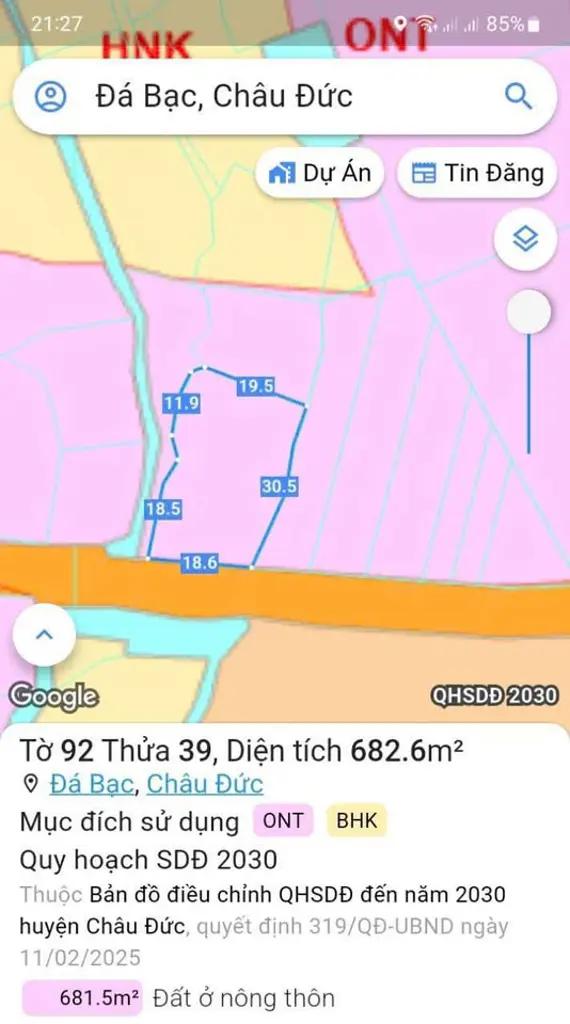 Main-Chủ gửi bán 682m2 đất mặt tiền đường nhựa tại Đá Bạc, Châu Đức-3