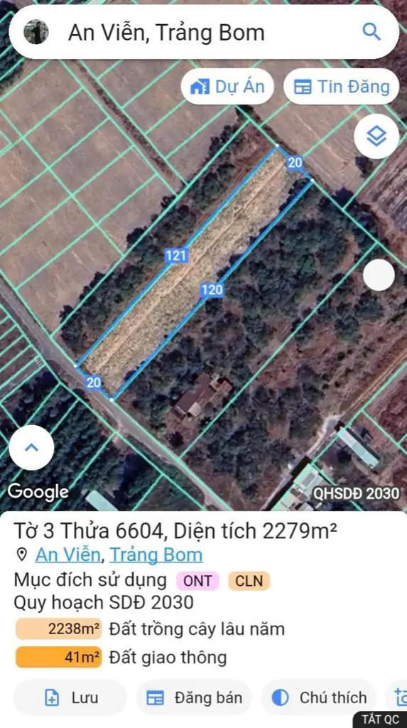 2,2 Sào Đất 1 Mặt Tiền Đường Nhựa Sẹc 300m Đ.Trần Vĩnh Lộc & Ngay Gần KCN Giang Điền - An Viễn - Trảng Bom