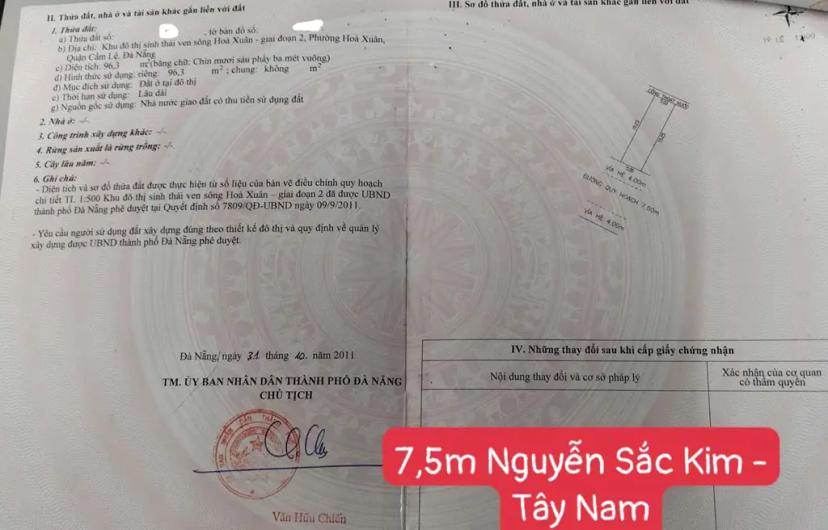 🔥 ĐẤT NGUYỄN SẮC KIM – HÒA XUÂN – giá 5,7 tỷ 🔥