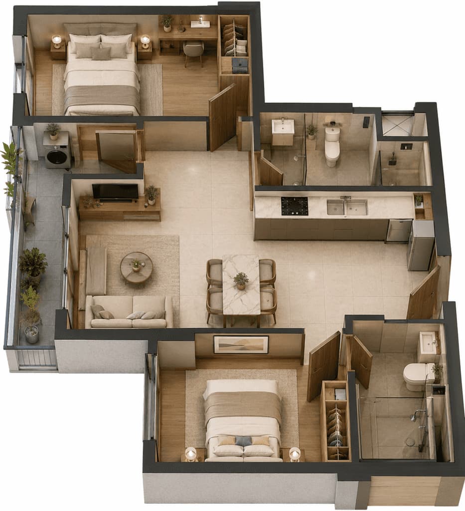 Main-65.75m2 - Giá 5.63 tỷ chưa chiết khấu - 2PN 2WC tầng 12a Arcadia At Lavila-1