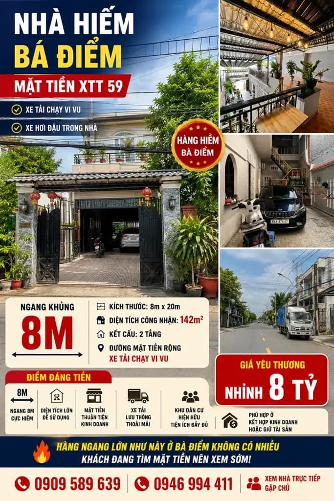 Main-Bán Nhà riêng 142m2 có sẵn 142 m2 thổ cư giá 8.5 tỷ tại Đường Xuân Thới Thượng 59 Xã Bà Điểm Huyện Hóc Môn TP. Hồ Chí Minh-0