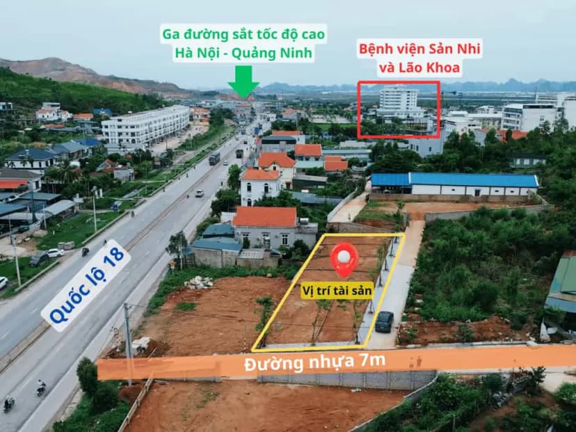 ĐẤT NỀN THỔ CƯ MẶT TIỀN QL18 SÁT VIN HẠ LONG XANH GIÁ CHỈ 3x TRIỆU/M2