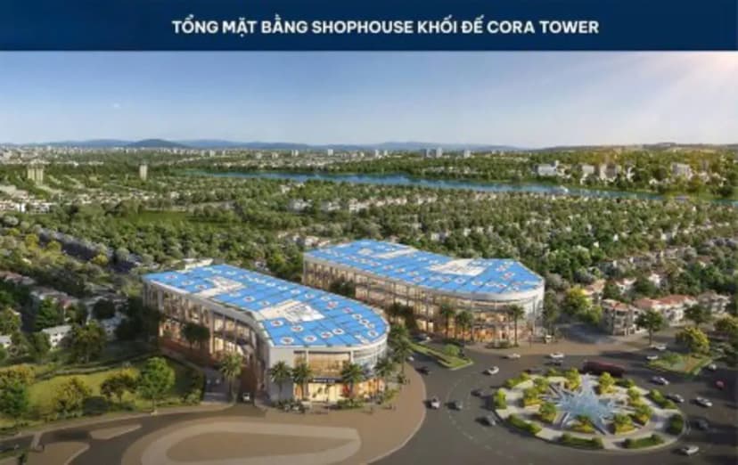 Shop khối đế sun cora 4,1 tỷ căn góc sảnh lễ tân