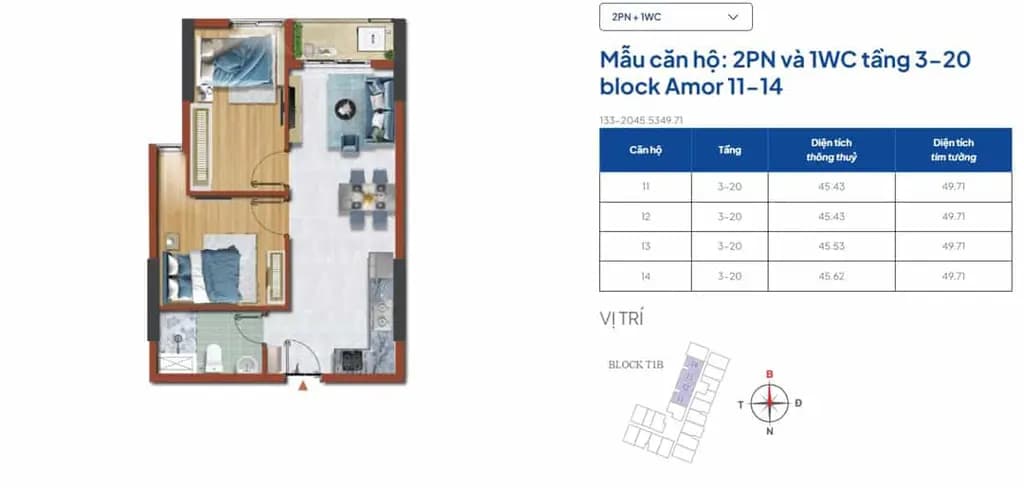 Main-Bán căn hộ 2PN 1WC 49m² tháp T1B Destino Centro – View nội khu, giá 1,45 tỷ-2