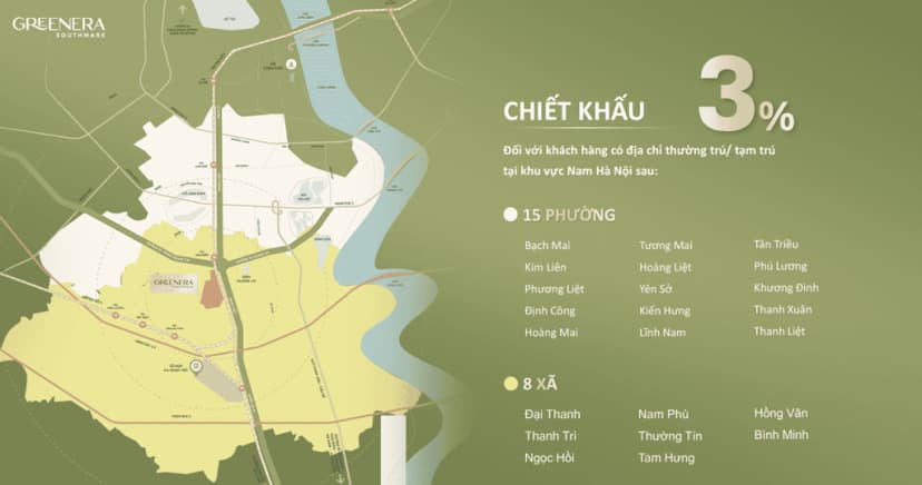 Chiết khấu 22% sốc căn 1PN + tặng gói quà khủng 950 triệu HT lãi suất 0%, tại Greenera Southmark
