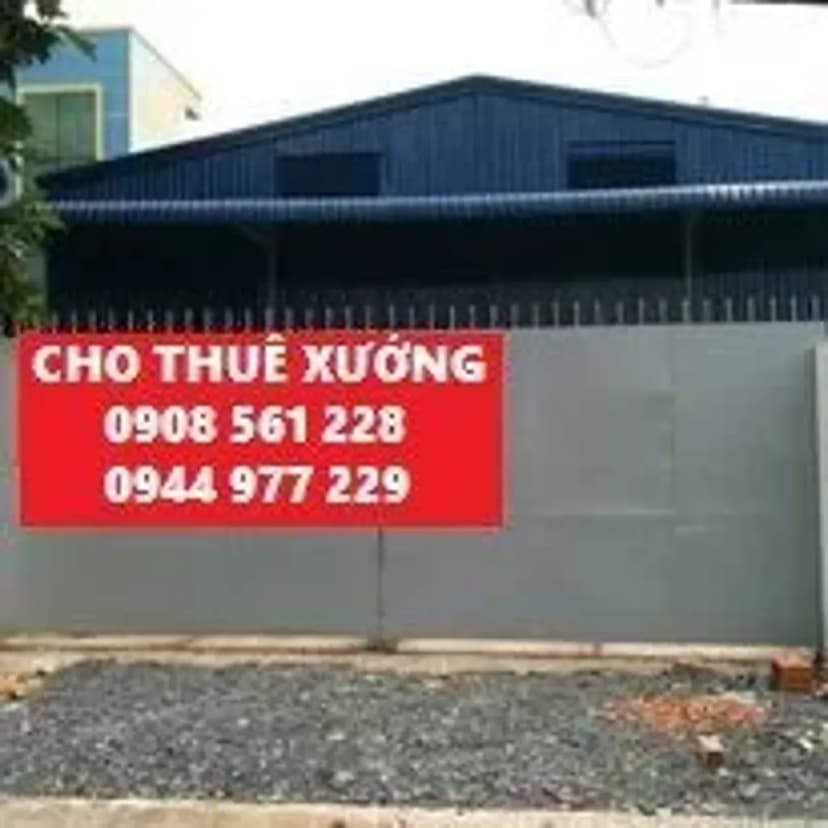 Nhà xưởng cho thuê phường thạnh xuân quận 12 dt: 600m giá 35 triêu/tháng LH: 0908561228