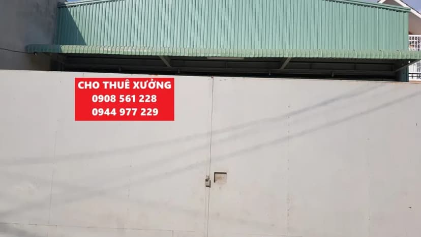 NHÀ XƯỞNG CHO THUÊ NẰM ĐƯỜNG HÀ HUY GIÁP PHƯỜNG THẠNH XUÂN QUẬN 12 DT: 400M GIÁ 40 TRIÊU LH: 0908561228