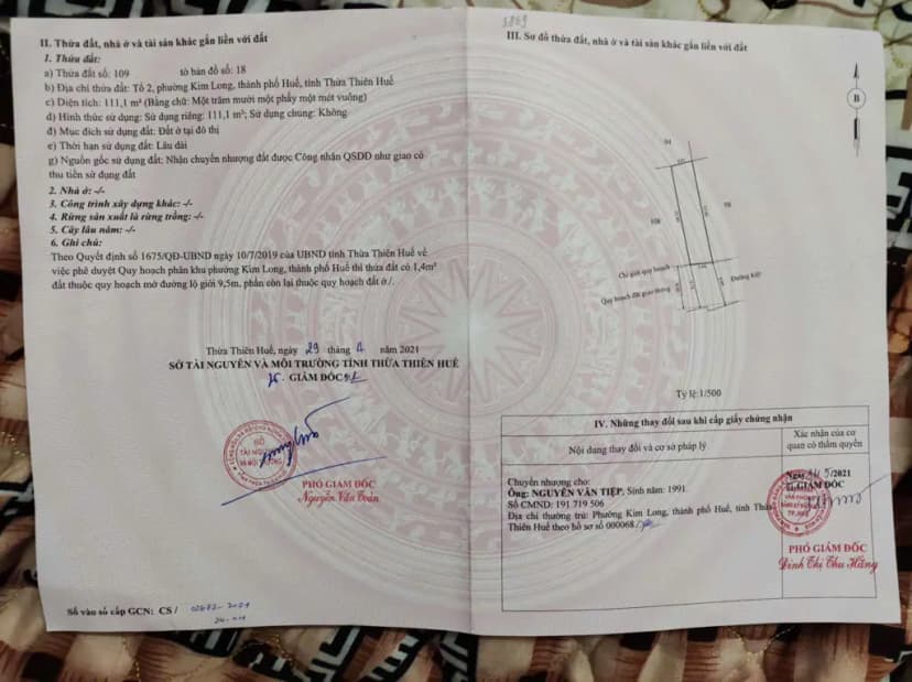 Bán đấ Kqh Kim Long - gần chợ Kim Long - Tp Huế