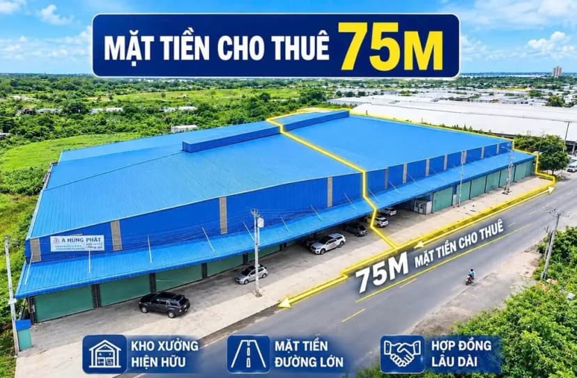 CHO THUÊ KHO XƯỞNG 2.200M2 MẶT TIỀN QL 61C - CÁI RĂNG, CẦN THƠ