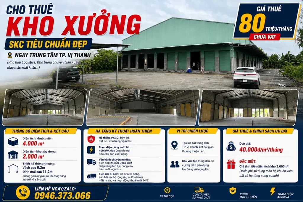 Main-TỔNG KHO SKC CHIẾN LƯỢC 4.000M² TRUNG TÂM TP. VỊ THANH – PCCC CHUẨN – GIÁ 80 TR!-0