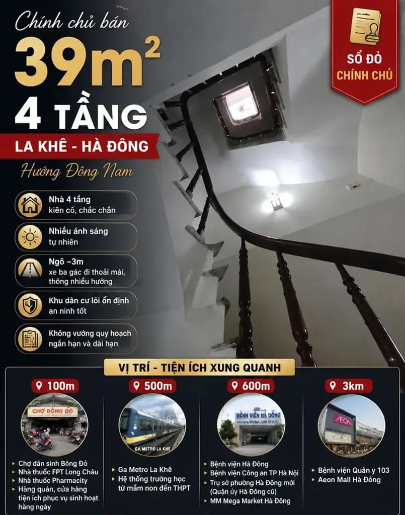 Main-Chính chủ bán nhà riêng 38.6m2, đất vuông vắn, MT 4m, ngõ 3m, SĐCC-0