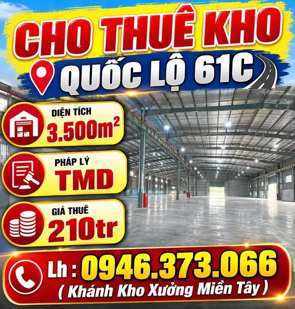 Main-Cho thuê Kho, nhà xưởng 3500m2 giá 210 triệu tại Phường Ba Láng Quận Cái Răng Cần Thơ-0