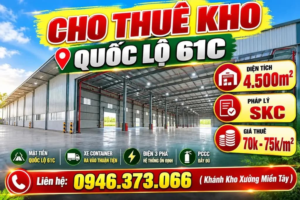 Main-Cho thuê Kho, nhà xưởng 4500m2 giá 280 triệu tại Phường Ba Láng Quận Cái Răng Cần Thơ-1