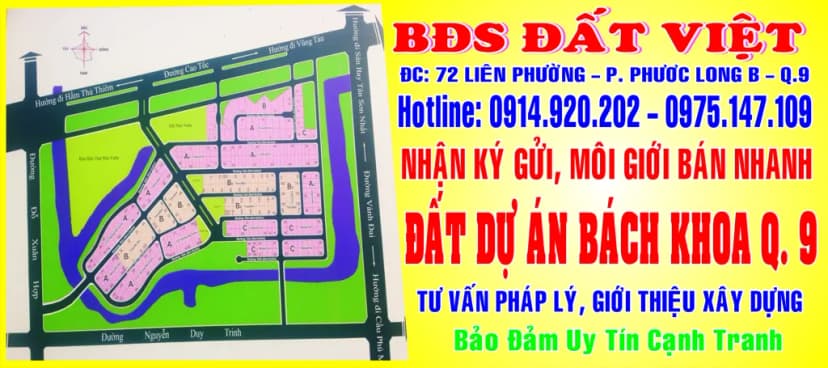 Bán lô đất B2-47, dt 7 × 26m, KDC Bách Khoa Q9, TP Thủ Đức – giá giảm còn 11,7 tỷ, Lh 0914.920.202