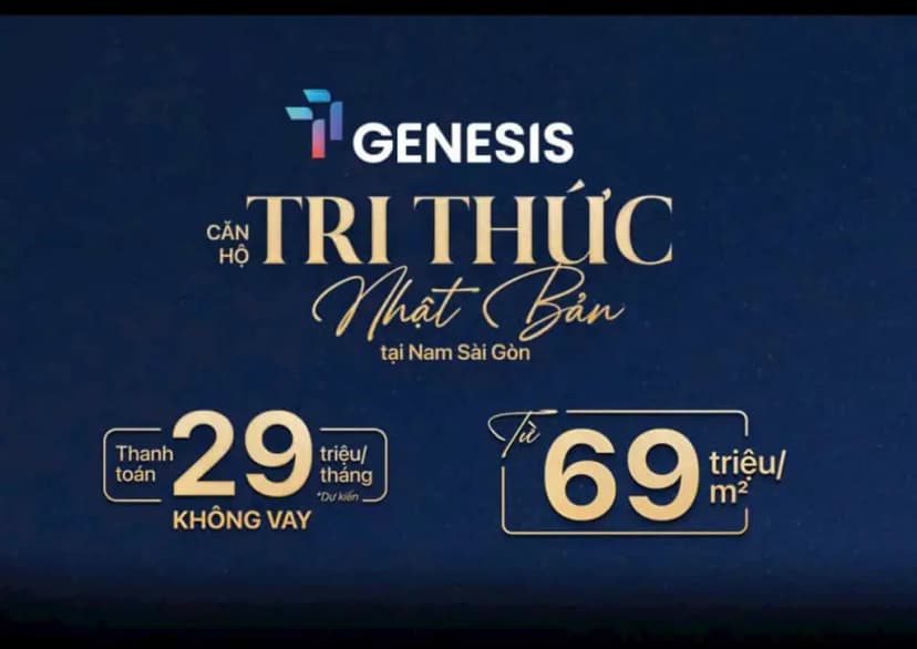 Căn hộ TT - GENESIS liền kề trường RMIT, trả góp chỉ 29tr/mỗi tháng.
