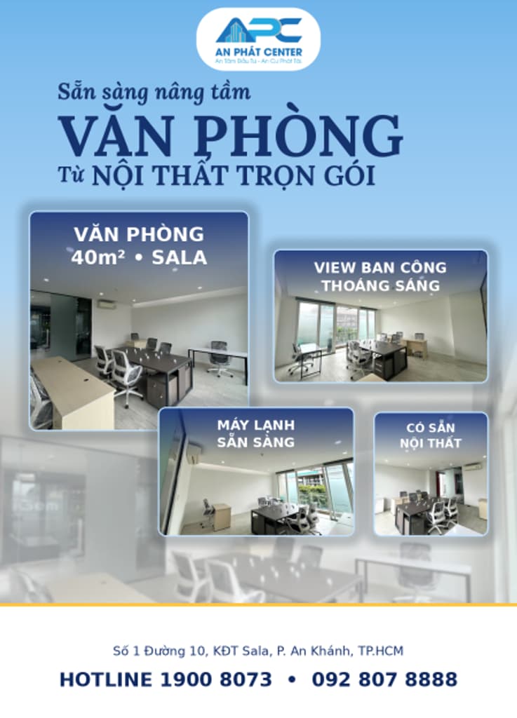 Main-Văn Phòng 40m² Có Ban Công Tại Sala: Sáng, Thoáng, Vào Làm Việc Ngay-4