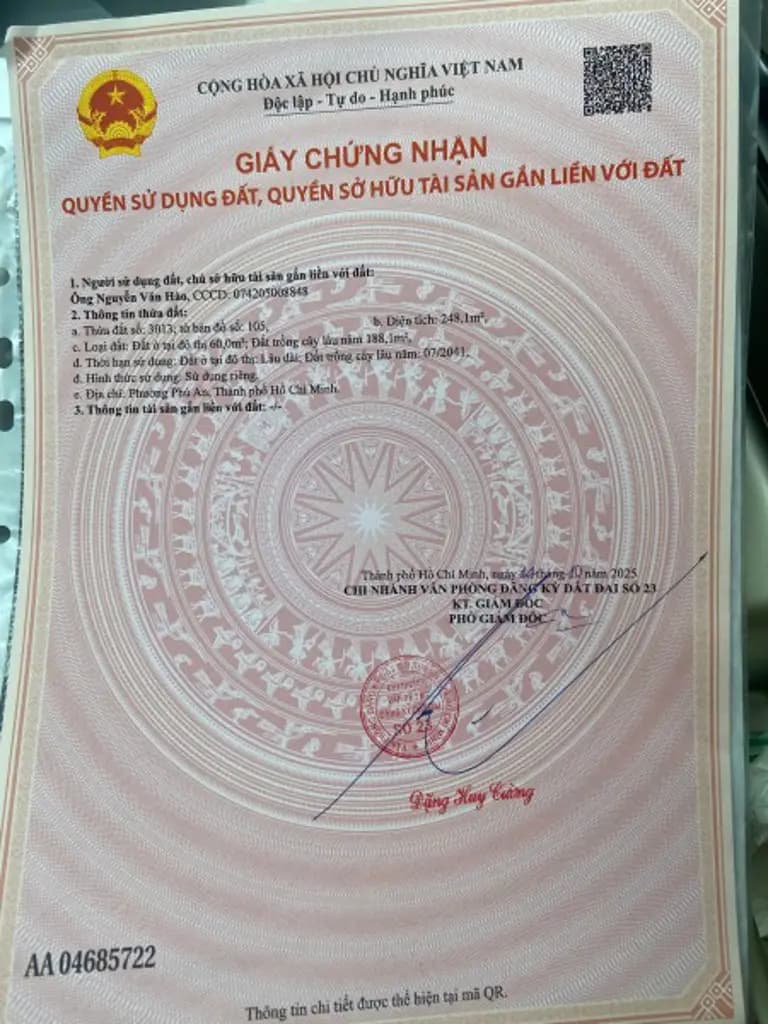 Main-Bán lô đất nhánh ĐX-088 tại Phú An, 2,1 tỷ, 248 m2, thổ cư 60m-5