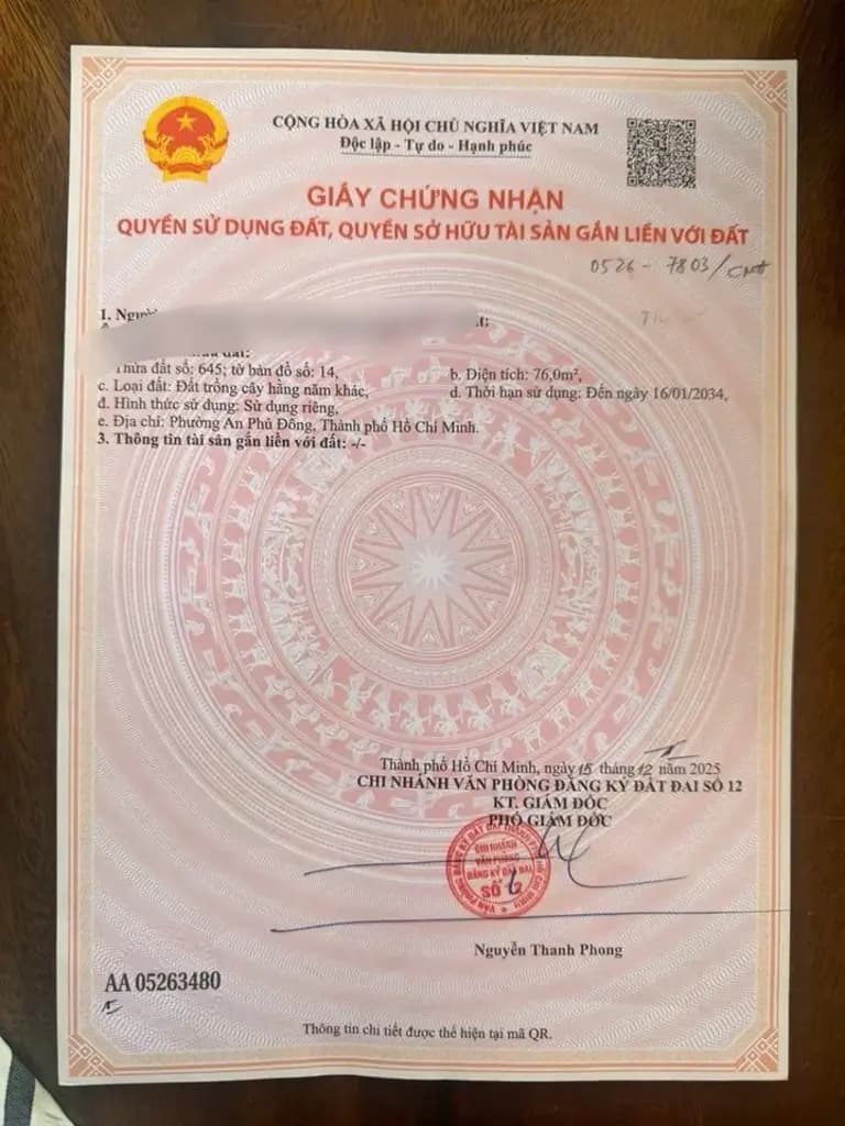 Main-Chủ Giảm 700 Triệu Chốt Nhanh: Bán Đất Full Thổ Cư TL37 Thạnh Lộc Q12 (4x19m) 76m² – Giá Chỉ 3 Tỷ-1