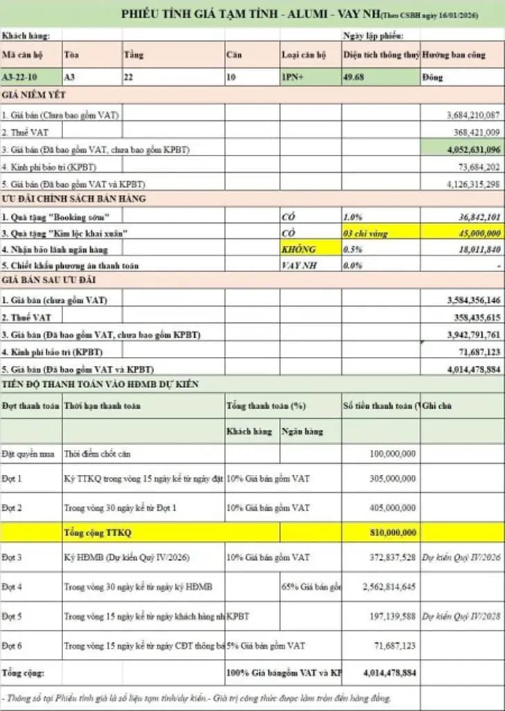 Chính chủ cần bán căn hộ 1PN+ dự án Alluvia City Văn giang Hưng yên.