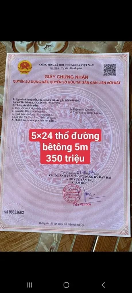 Main-Bấn đất sát bên ngã tư lạc tấn ngần chợ trường học giá 350tr (rẻ nhất khu vực)-6