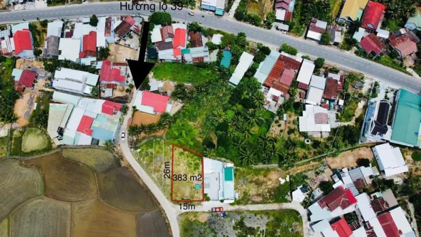 Bán lô đất đẹp mặt tiền đường nhựa xã Diên Hoà- Diên Khánh Diện tích 382,6m2 có 195m2 thổ, ngang 15m Sát trường Trần Đại Nghĩa, cách TL8 chỉ 50m .... Đường nhựa 5-6m đã làm ô tô vivu