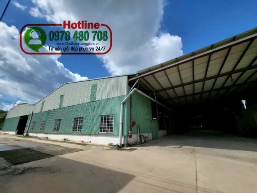 Cho thuê 9700 m2 kho xưởng Bến Cát Bình Dương , giấy tờ đầy đủ, đường cont