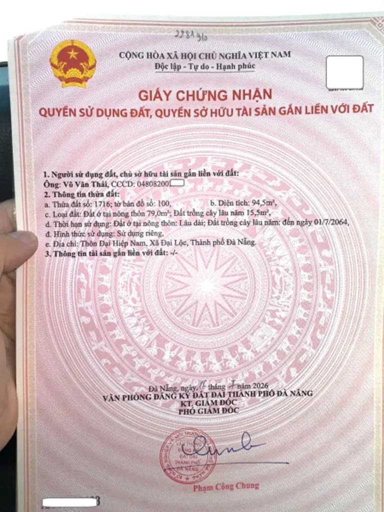 550 triệu - đất trung tâm phường Đại Lộc - TP Đà Nẵng
