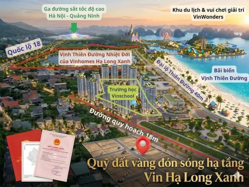 ĐẤT ĐẠI YÊN GIÁP VIN HẠ LONG XANH ĐÓN ĐẦU CHU KỲ TĂNG GIÁ TỪ ĐẠI ĐÔ THỊ VÀ GA TOD