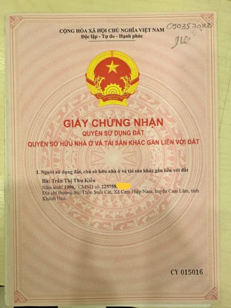 CHÍNH CHỦ BÁN NHÀ RIÊNG 363M2, CAM HIỆP NAM, CAM LÂM, KH