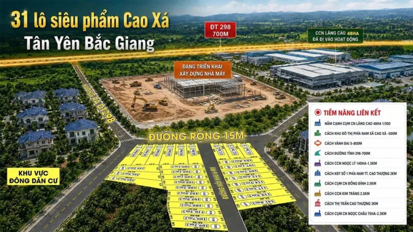 SIÊU PHẨM ĐẤT NỀN GIÁ F0 CHỈ 6XX– ĐỐI DIỆN CỔNG SAU KCN LĂNG CAO