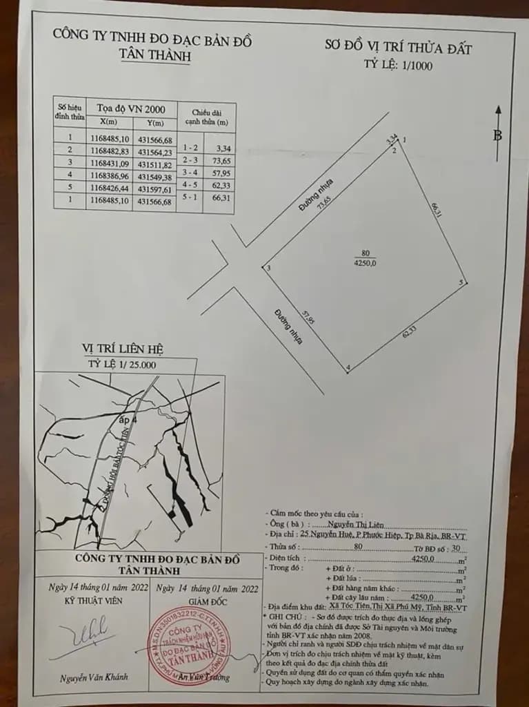 Main-Bán Đất 4250m2 giá 7.2 tỷ tại Đường Hội Bài - Châu Pha Xã Tóc Tiên Thành phố Phú Mỹ Bà Rịa - Vũng Tàu-1