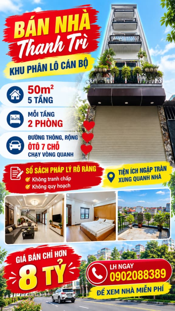 Main-BÁN NHÀ THANH TRÌ khu phân lô cán bộ 50m² × 5 tầng, ô tô 7 chỗ thông, pháp lý rõ ràng-5
