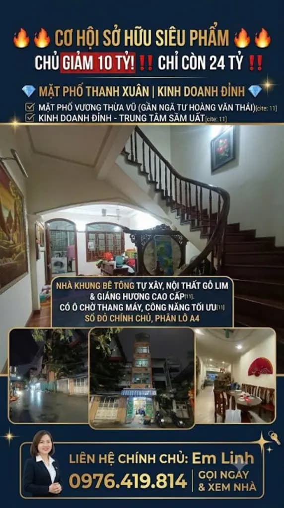 CHỦ GIẢM 10 TỶ — CHỈ 24 TỶ | VƯƠNG THỪA VŨ THANH XUÂN • MẶT PHỐ • 75M² • QUY HOẠCH MỞ ĐƯỜNG