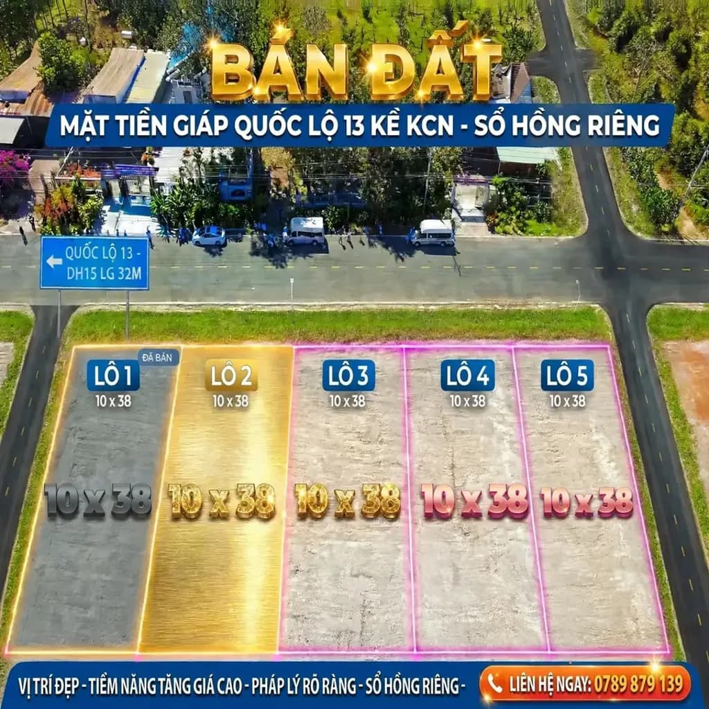 Main-Bán Đất 378m2 có sẵn 100 m2 thổ cư 1tỷ999 tại Đường Quốc lộ 13, P. Minh Hưng-0
