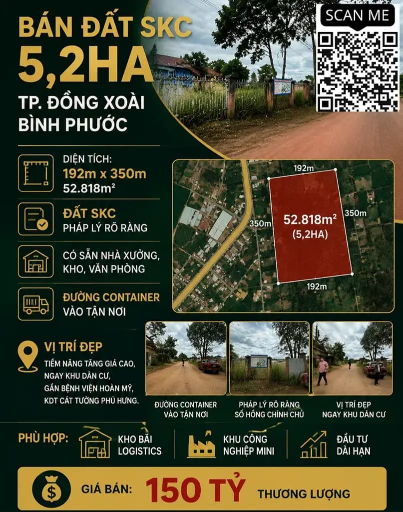Còn thương lượng khi gặp khách thiện chí. Cho thuê Kho, nhà xưởng 2000m2. Diện tích đất 5,2 hecta