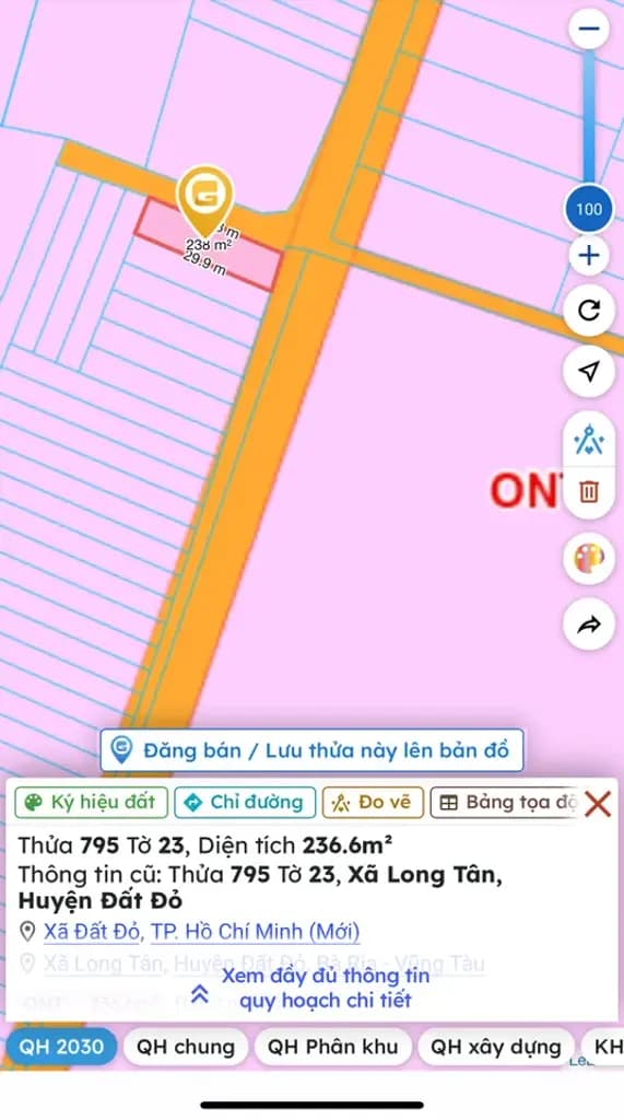 Main-Bán Đất 236m2 có sẵn 118 m2 thổ cư giá 1.9 tỷ tại Xã Long Tân Huyện Đất Đỏ Bà Rịa - Vũng Tàu-2