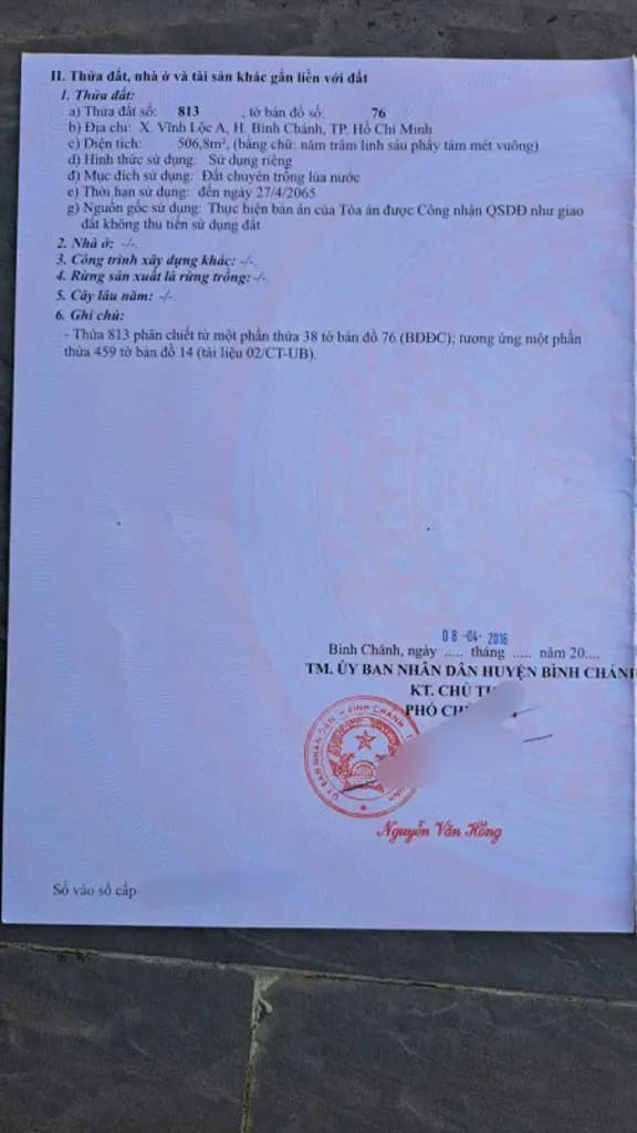 Main-CHÍNH CHỦ CẦN BÁN ĐẤT TẠI XÃ VĨNH LỘC A – HUYỆN BÌNH CHÁNH-1