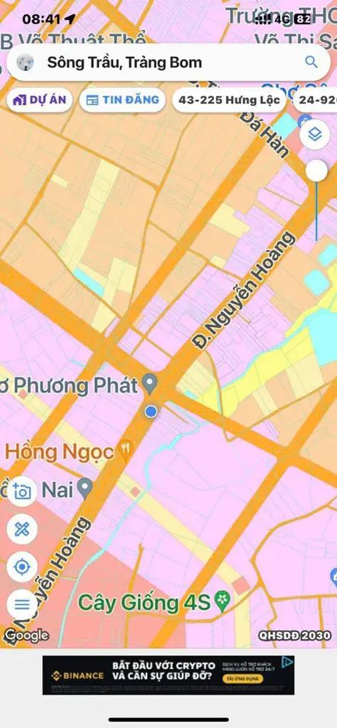 Lô Đất Đẹp Mặt Tiền KD Buôn Bán Đường Nguyễn Hoàng - Ấp 2 Sông Trầu - Đồng nai
