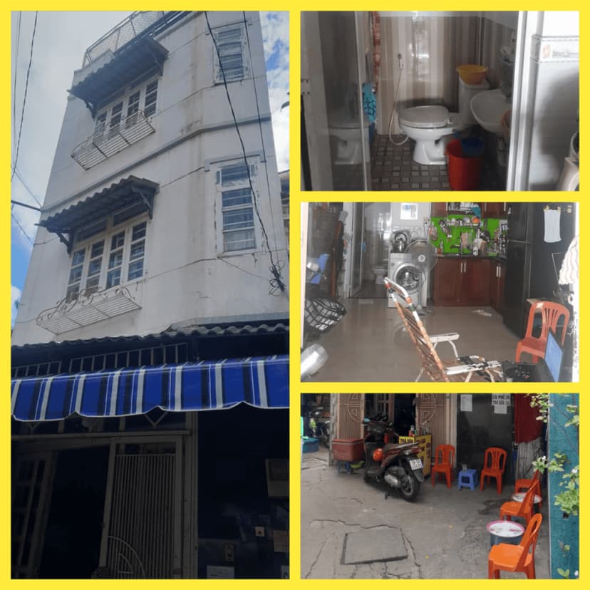 Bán Nhà Bình Thạnh - Ngang hơn 4m / 1 Trệt 2 Lầu / SânThượng /